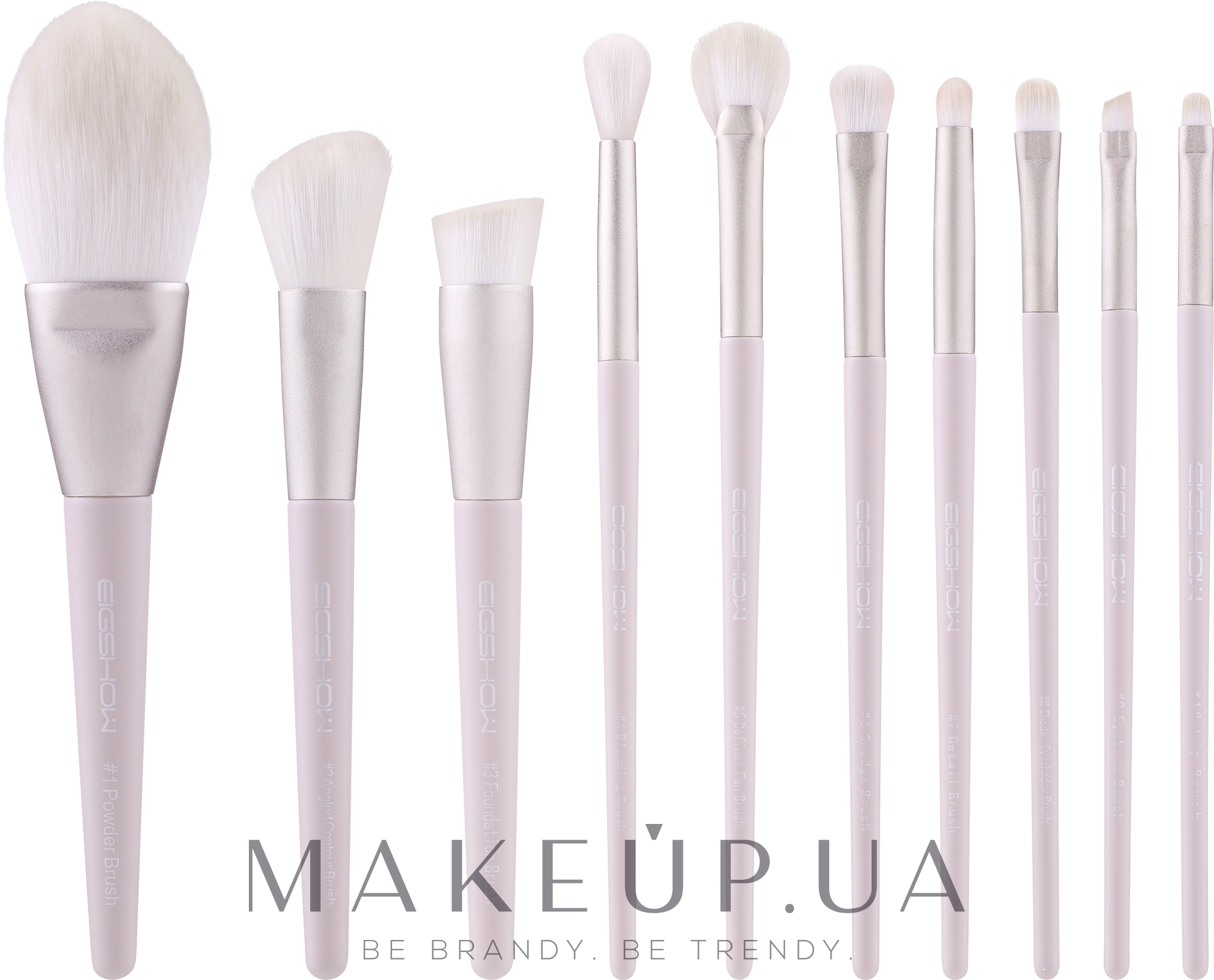 Набор кистей для макияжа, 10 шт - Eigshow Morandi Series Lilac Vegan Brush Set — фото 10шт