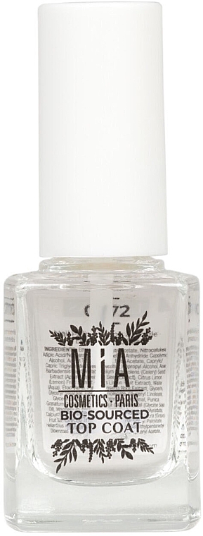 Топовое покрытие для ногтей - Mia Cosmetics Paris Bio Sourced Top Coat — фото N1