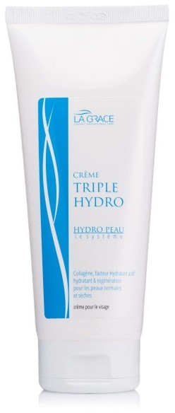 Крем для обличчя з колагеном та активним зволожувальним фактором - La Grace Triple Hydra Cream — фото N1