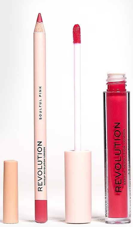 Набор для макияжа губ - Makeup Revolution Lip Contour Kit Soulful Pink (lipstick/3ml + l/pencil/0.8g) — фото N3