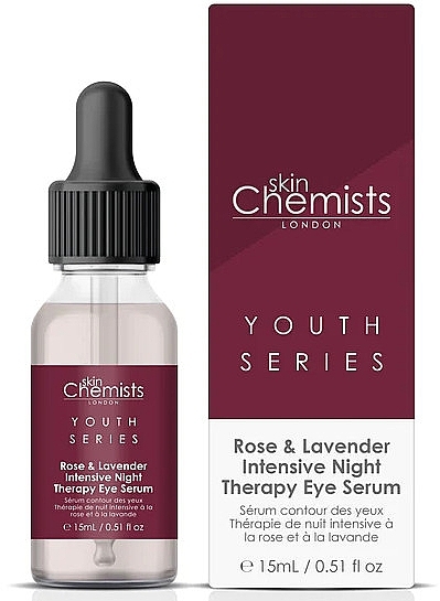 Інтенсивна нічна сироватка для шкіри навколо очей - Skin Chemists Youth Series Rose & Lavender Intensive Night Therapy Eye Serum — фото N2