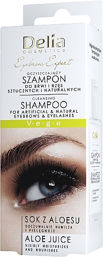 Шампунь для натуральних і штучних брів та вій - Delia Eyebrow Expert Cleansing Shampoo For Artifial & Natural Eyebrows & Eyelashes — фото N1