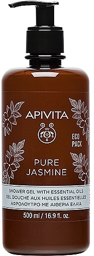 Гель для душа натуральный жасмин с эфирными маслами - Apivita Pure Jasmine Showergel with Essential Oils — фото N4