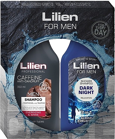 Набор - Lilien For Men Dark Night (shm/350ml + sh/gel/350ml)  — фото N1