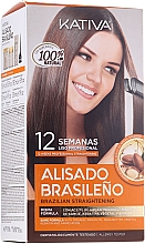 Набор для кератинового выпрямления волос - Kativa Alisado Brasileno Con Glyoxylic & Keratina Vegetal Kit (shm/15ml + mask/150ml + shm/30ml + cond/30ml) — фото N7
