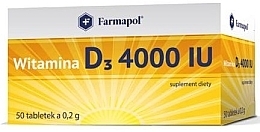 Пищевая добавка "Vitamin D3 4000 IU", таблетки - Farmapol — фото N1