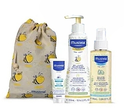 Духи, Парфюмерия, косметика Набор - Mustela Sweet Dreams Set (massage/oil/100ml + b/gel/300ml + massage/cr/40ml + bag)