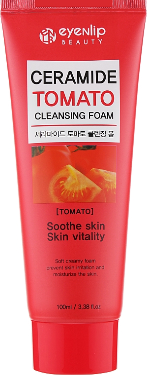 Пенка для умывания с томатом - Eyenlip Ceramide Tomato Cleansing Foam — фото N1