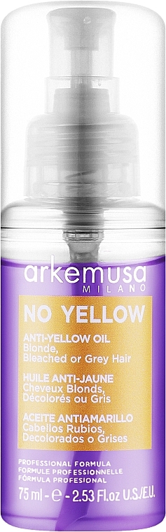 Олія проти жовтизни для блонда, освітленого та сивого волосся - Arkemusa No Yellow Oil — фото N1