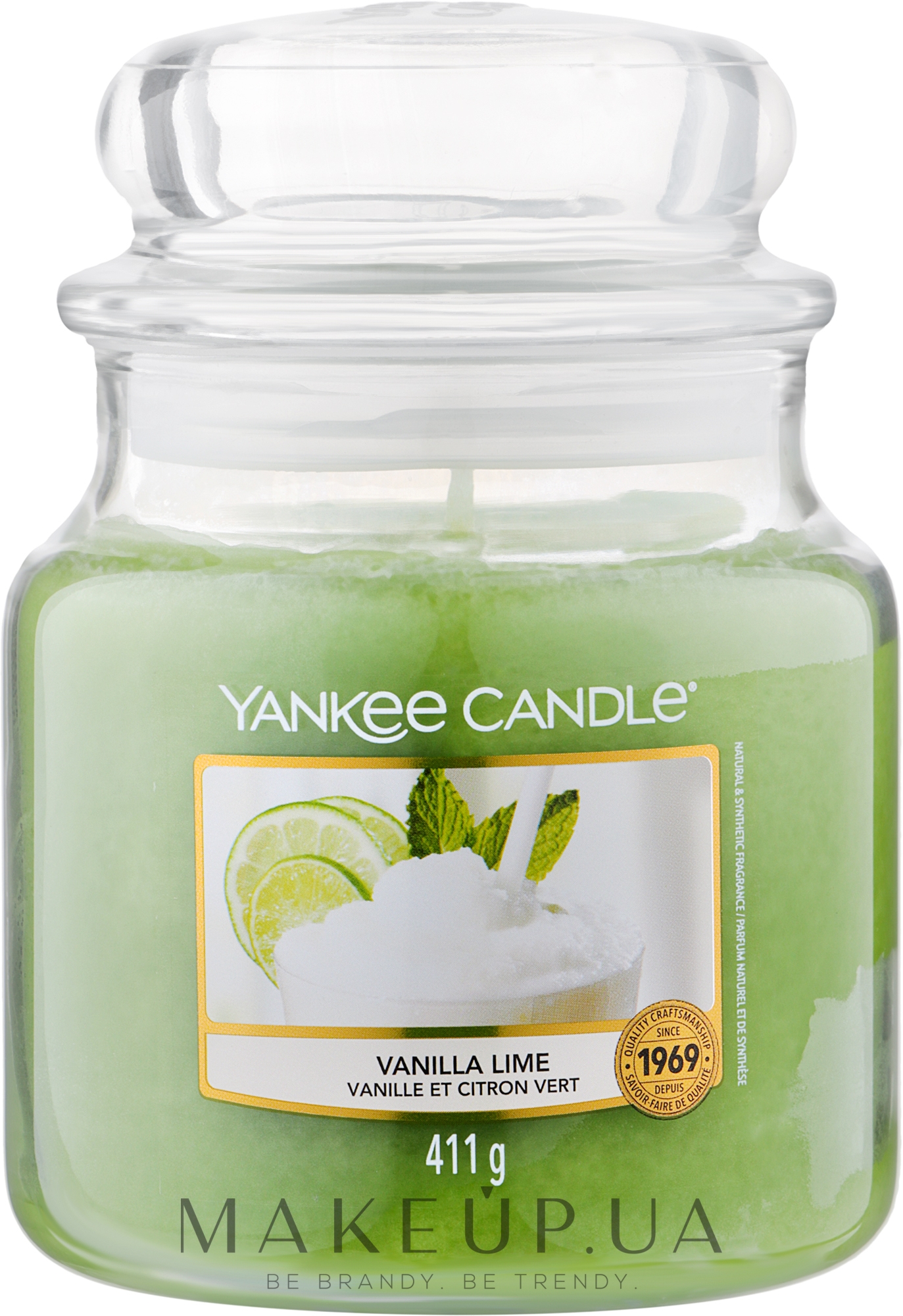 Ароматическая свеча "Ваниль и лайм" в банке - Yankee Candle Vanilla Lime — фото 411g