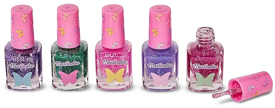 Набор для ногтей "Блестящие крылья", 5 шт. - Martinelia Shimmer Wings Nail Polish Set — фото N1