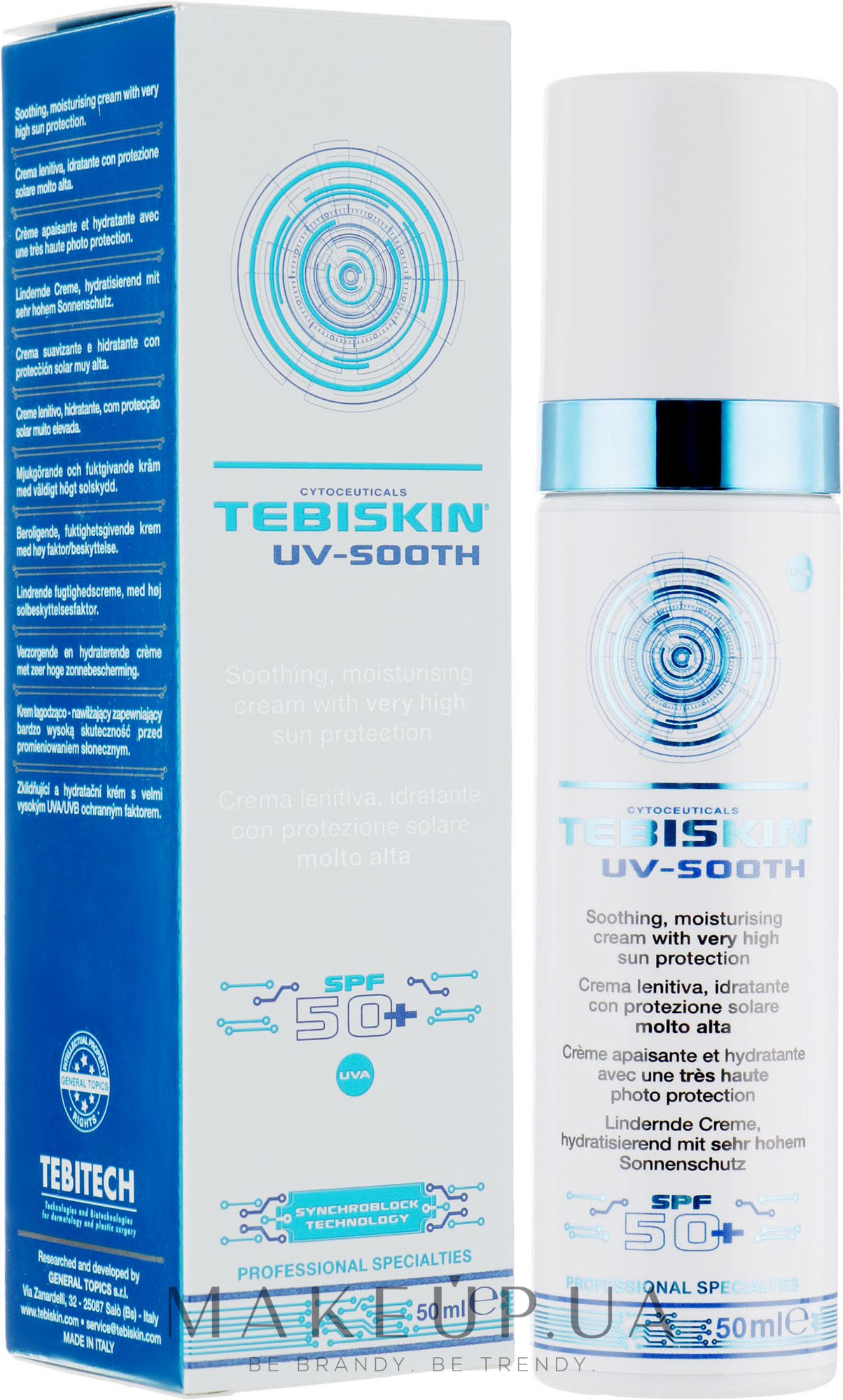 Сонцезахисний крем для чутливої шкіри - Tebiskin Uv-Sooth Cream SPF 50+ — фото 50ml