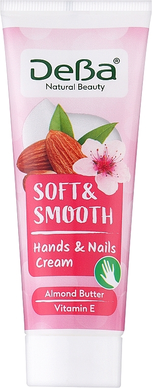 Крем для рук та нігтів "Almond Butter" - DeBa Natural Beauty Soft & Smooth Hands & Nails Cream — фото N1