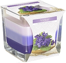 Парфумерія, косметика Ароматична тришарова свічка у склянці "Фіалка" - Bispol Scented Candle Violet