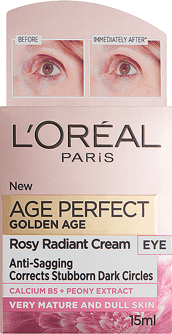Зволожувальний крем для шкіри навколо очей "Троянда" - L'Oreal Paris Age Perfect Golden Age Rosy Radiant Eye Cream — фото N1