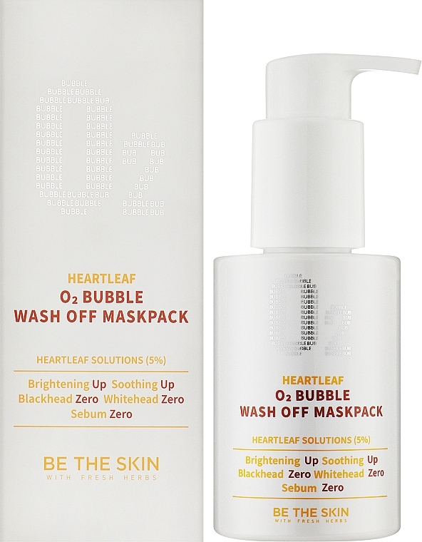 Маска для лица пузырьковая - Be The Skin Heartleaf 02 Bubble Wash Off Maskpack — фото N2