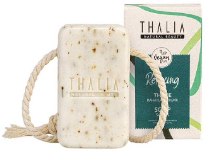 Натуральное расслабляющее мыло для лица и тела с экстрактом и листьями чабреца - Thalia  — фото N1