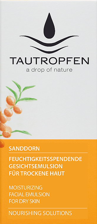 Живильна емульсія для обличчя з обліпихою - Tautropfen Sanddorn — фото N1