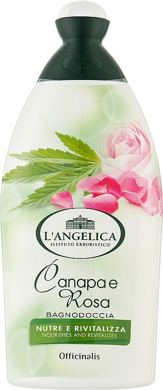 Гель для душа и ванны "Конопля и роза" - L'Angelica Officinalis Hemp & Rose Bath & Shower Gel — фото N1