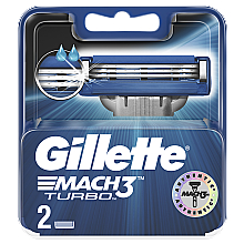 Змінні касети для гоління, 2 шт. - Gillette Mach3 Turbo — фото N2