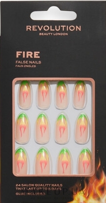 Набор накладных ногтей - Makeup Revolution Flawless False Nails Fire — фото 24шт