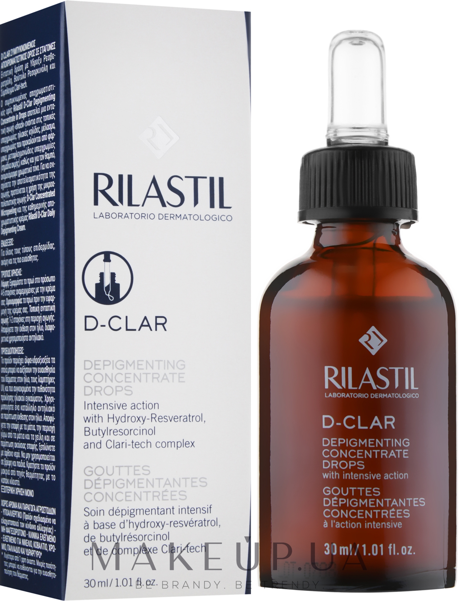 Тонизирующий концентрат для кожи лица склонной к пигментации - Rilastil D-Clar Depigmenting Concentrate Drops — фото 30ml