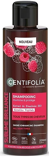 Шампунь для сяйного блиску волосся з малиною та кератином - Centifolia Shine Enhancing Shampoo — фото N1