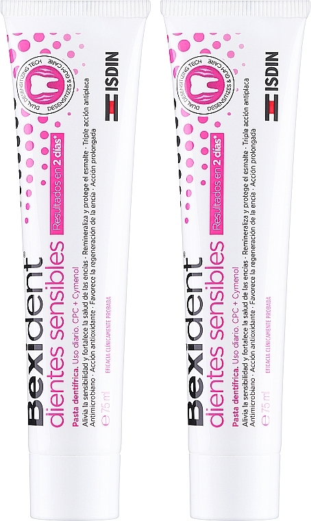 Набор - Isdin Bexident Duo Sensitive Toothpaste(toothpaste/2x75ml) — фото N2