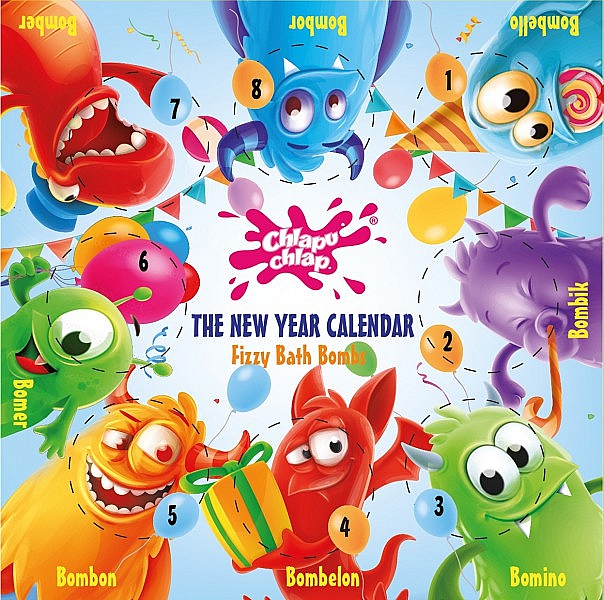 Набір бомбочок для ванни - Chlapu Chlap The New Year Calendar Fizzy Bath Bombs — фото N1