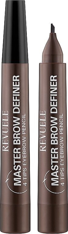 Маркер для бровей с эффектом микроблейдинга - Revuele 4 Tips Eyebrow Pencil — фото N1