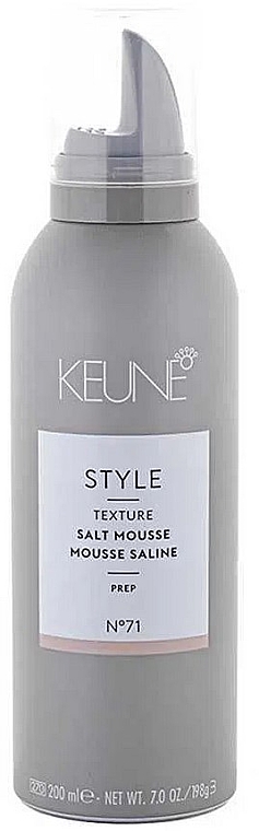 Мусс для волос, с матирующим эффектом №71 - Keune Style Texture Salt Mousse — фото N1