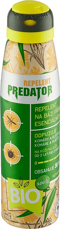 Захисний спрей для шкіри від комарів та кліщів на основі натуральних ефірних олій - Predator Repellent Bio — фото N1