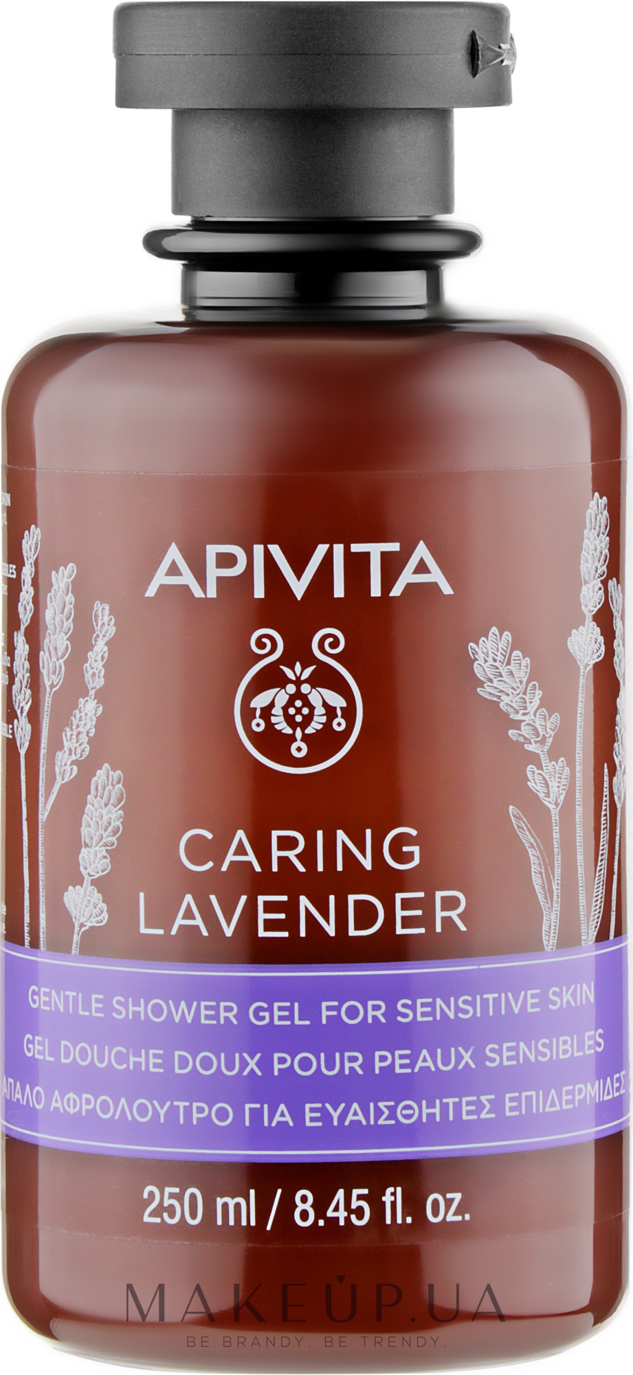 Гель для душу з ефірними оліями "Лаванда" для чутливої шкіри - Apivita Caring Lavender Shower Gel For Sensitive Skin — фото 250ml