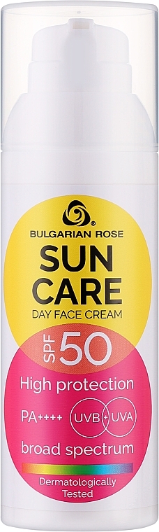 Крем для обличчя, денний із захистом SPF 50 - Bulgarian Rose Sun Care Day Face Cream SPF 50 — фото N1