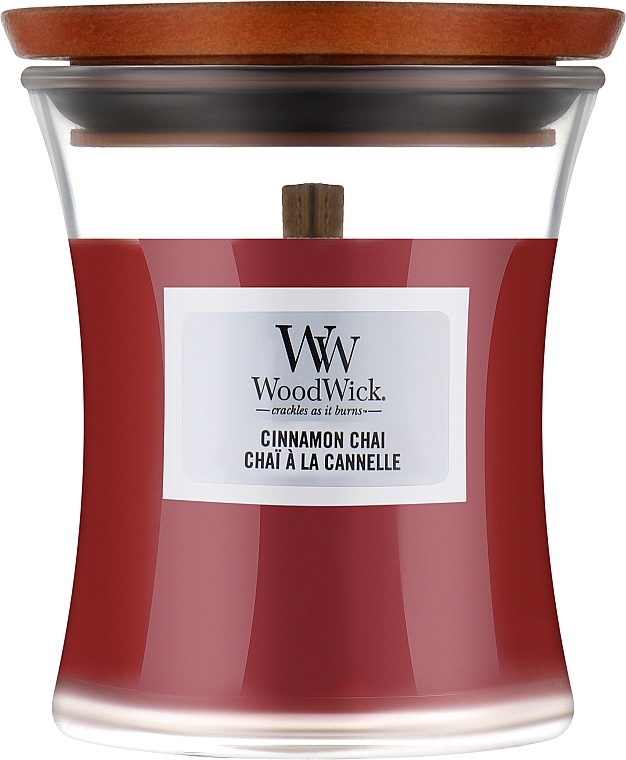 Ароматична свічка у склянці - WoodWick Hourglass Candle Cinnamon Chai — фото N1