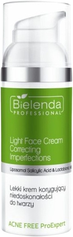 Крем для зменшення недосконалостей із кислотами - Bielenda Professional Acne Free Pro Expert Light Face Cream Correcting Imperfections — фото N1