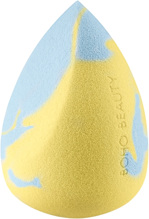 Спонж для макіяжу, скошений, блакитний з жовтим - Boho Beauty Bohomallows Medium Cut Lemon Sugar — фото N1