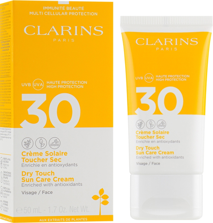 Крем для обличчя - Clarins Dry Touch Sun Care Cream Face SPF 30 — фото N1