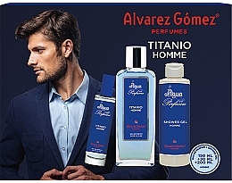 Alvarez Gomez Agua de Perfume Titanio - Набор (edp/150ml + edp/30ml + sh/gel/200ml) — фото N1