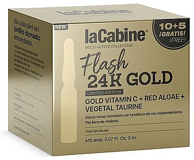 Высококонцентрированные ампулы с эффектом мгновенного сияния кожи лица - La Cabine 24K Gold Flash Ampoules — фото N4