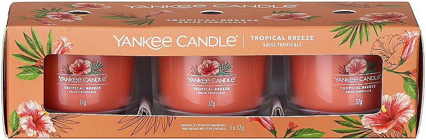 Набор ароматических свечей "Тропический бриз" - Yankee Candle Tropical Breeze (candle/3x37g) — фото N1