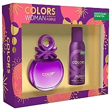 Духи, Парфюмерия, косметика Benetton Colors Purple - Набор (edt/80ml + deo/150ml)