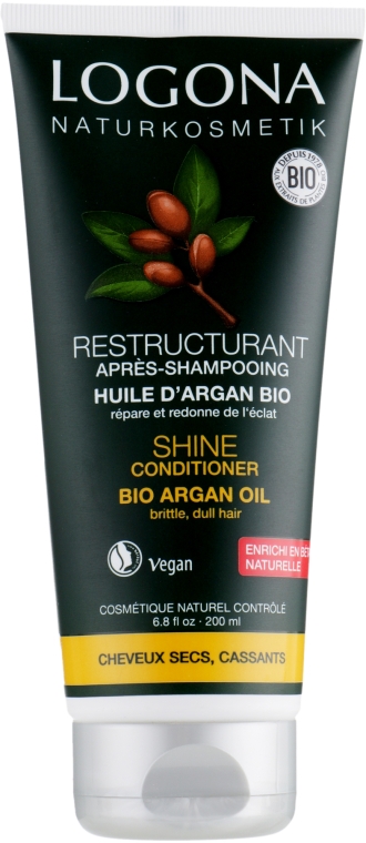 БИО-кондиционер "Блеск и Восстановление" для поврежденных волос с Аргановым маслом - Logona Hair Care Conditioner
