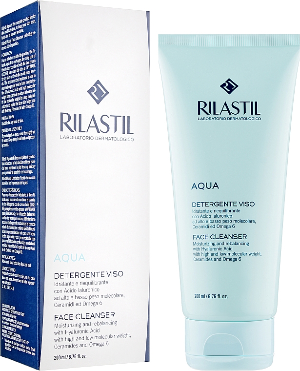 Делікатний очищувальний гель для обличчя - Rilastil Aqua Detergente Viso — фото N2