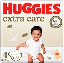 Підгузники Extra Care, розмір 4 (8-16 кг), 33 шт. - Huggies — фото N1