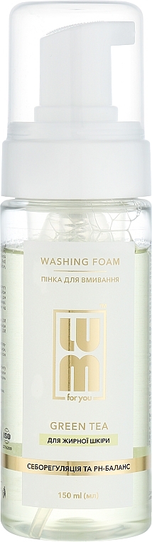 Пенка для умывания с экстрактом зеленого чая для жирной кожи - LUM Washing Foam — фото N1
