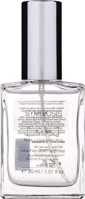 Спрей-мист для лица - Symbiosis London Rose + Hyaluronic Acid Ultra-Fine Glow Facial Mist — фото N1