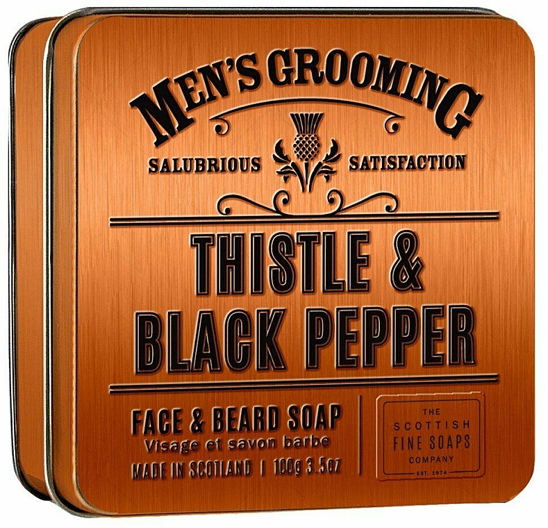 Scottish Fine Soaps Men’s Grooming Thistle & Black Pepper Tin Box - Мыло — фото N1