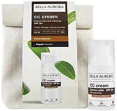 Парфумерія, косметика Набір - Bella Aurora CC Cream Extra Covering Gift Set (cc/cr/30ml + bag/1pcs)