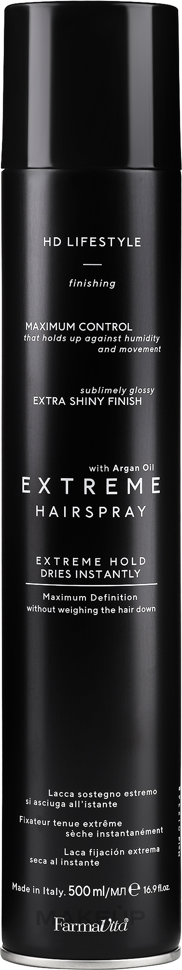 Лак для волосся надсильної фіксації - Farmavita HD Hair Spray Extreme — фото 500ml